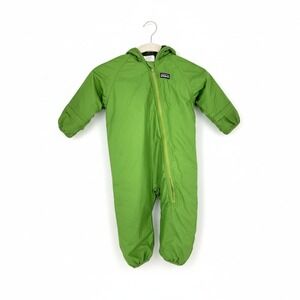Patagonia Puffball Reversible Insulated Hooded Snowsuit Green Baby Sz 12M Winter